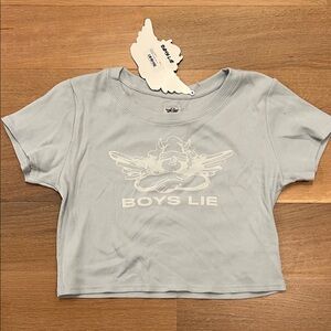 Boys Lie Light Blue Crop Tee